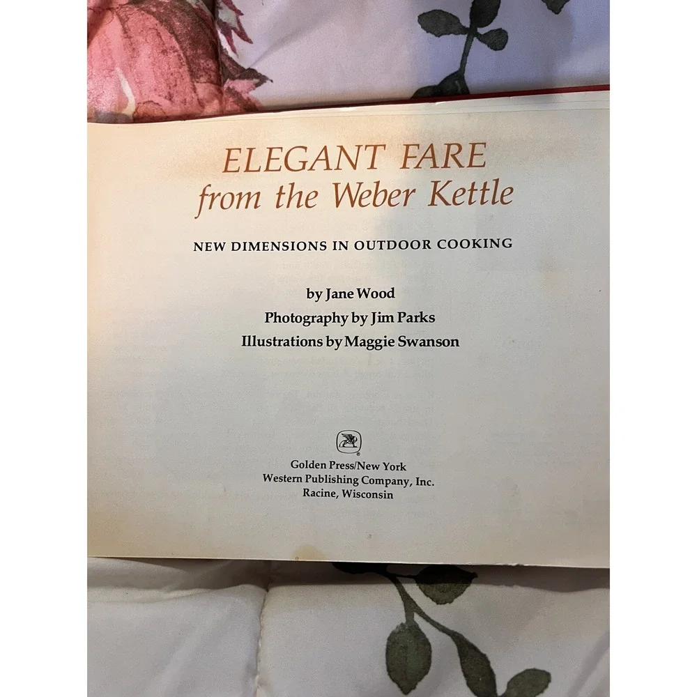Elegant Fare from the Weber Kettle by Jane Wood Grill Cookbook Recipe Cards 1978